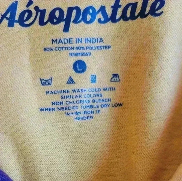 Mens aeropostale gold yellow short sleeve polo top size large - Picture 6 of 7